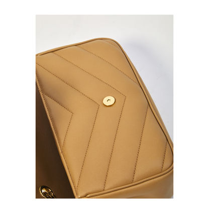Loulou Small Matelassé Lambskin Crossbody Bag - Natural Tan