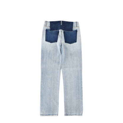 Patchwork Jeans In Indigo Blue Denim