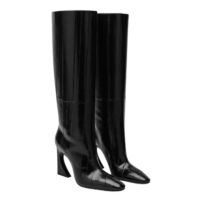Black Hagfish Leather Boots Arco