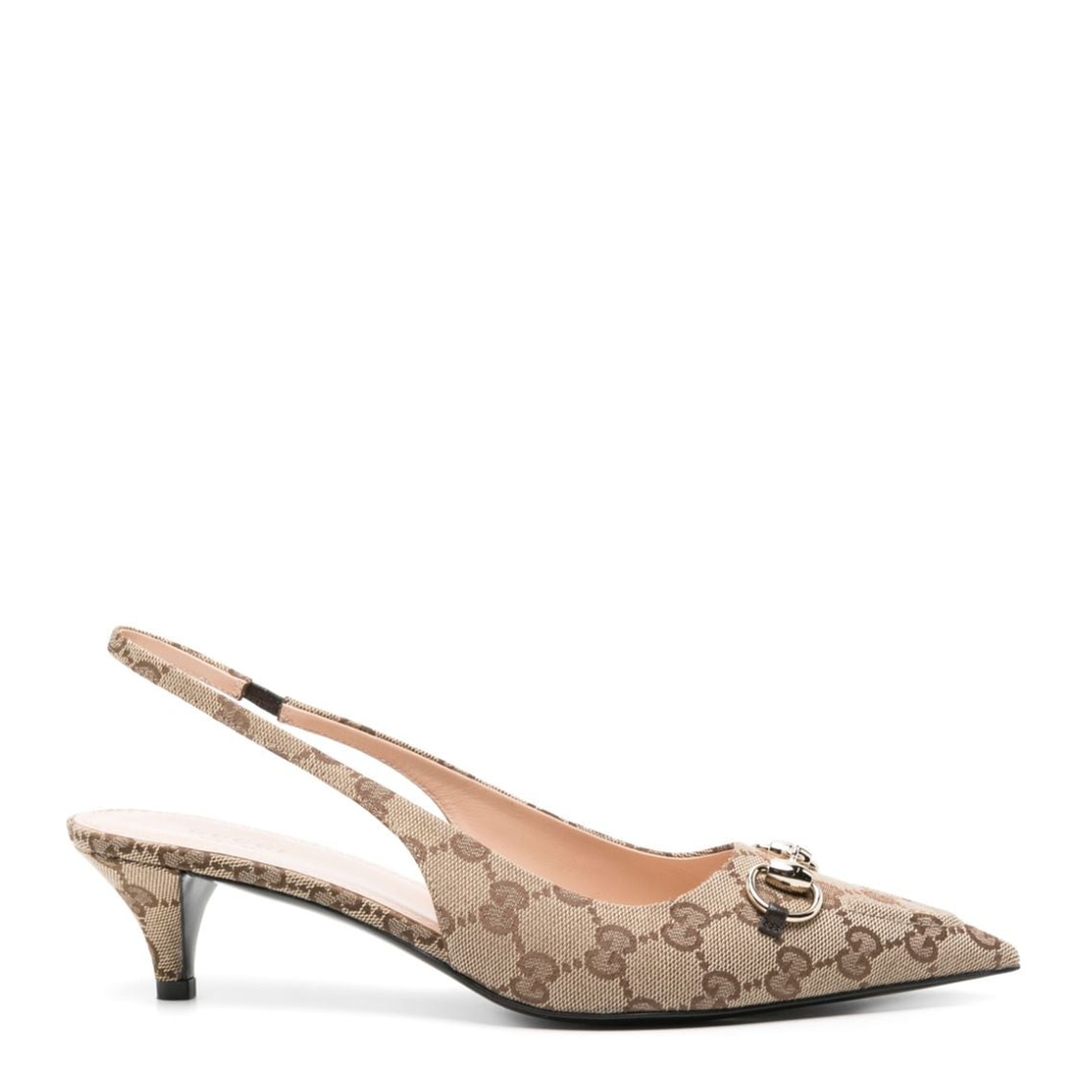 Slingback Pump with Horsebit in Beige