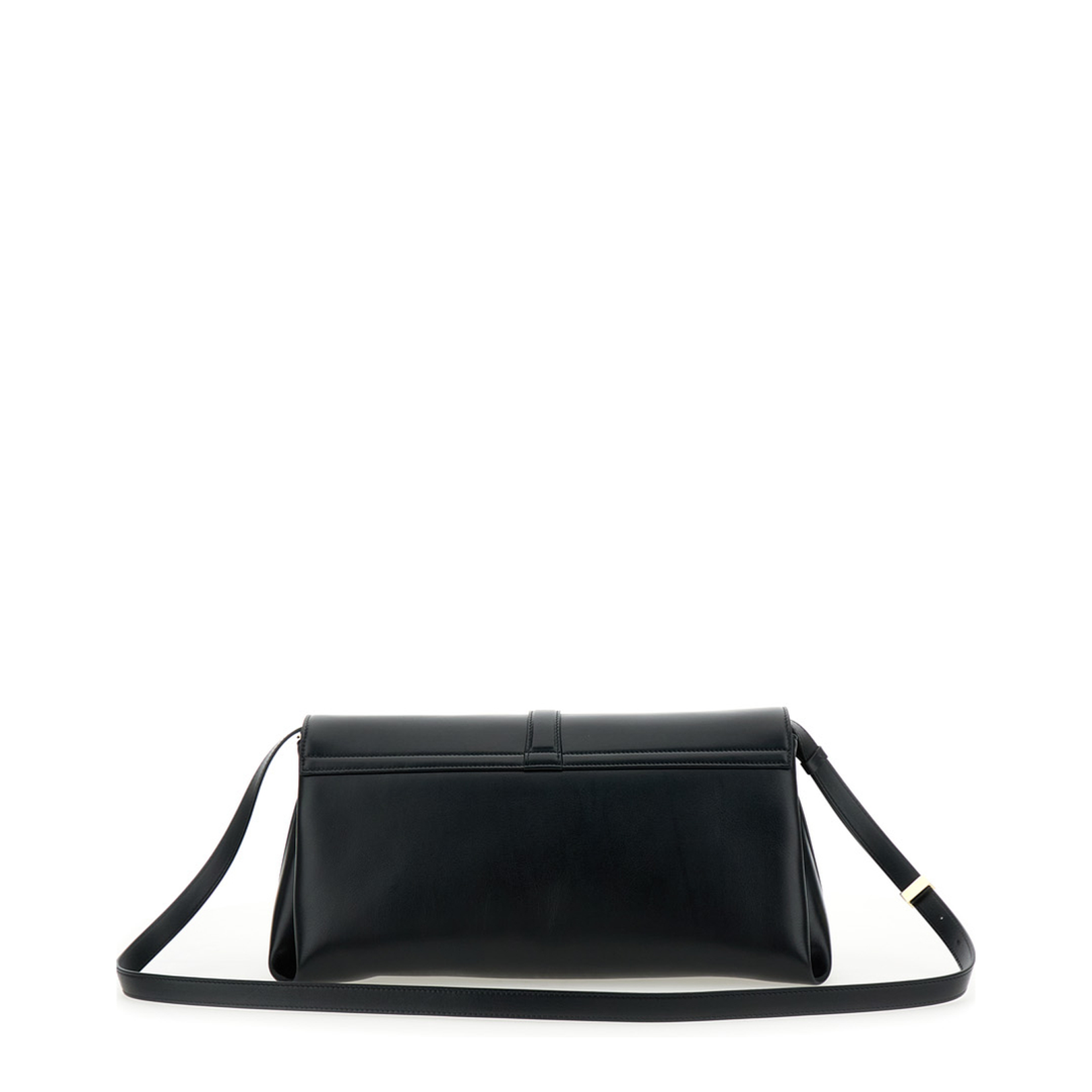 Black Leather Large Crossbody Bag