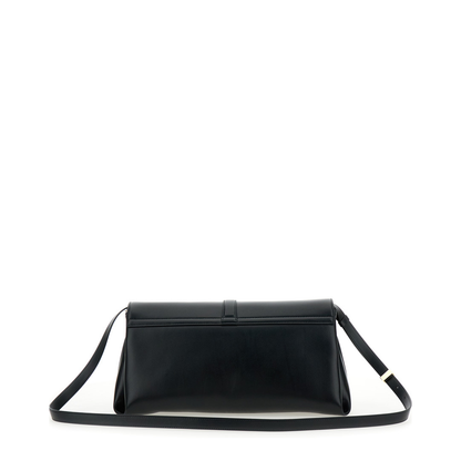 Black Leather Large Crossbody Bag