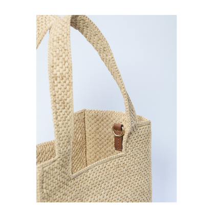 Medium Loewe Font Tote In Raffia