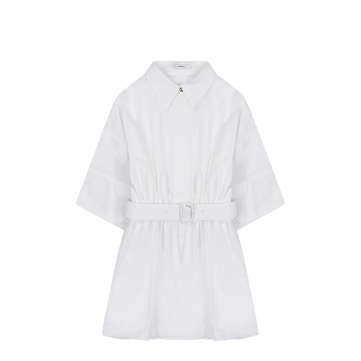 Mini Chemisier Dress in White Poplin