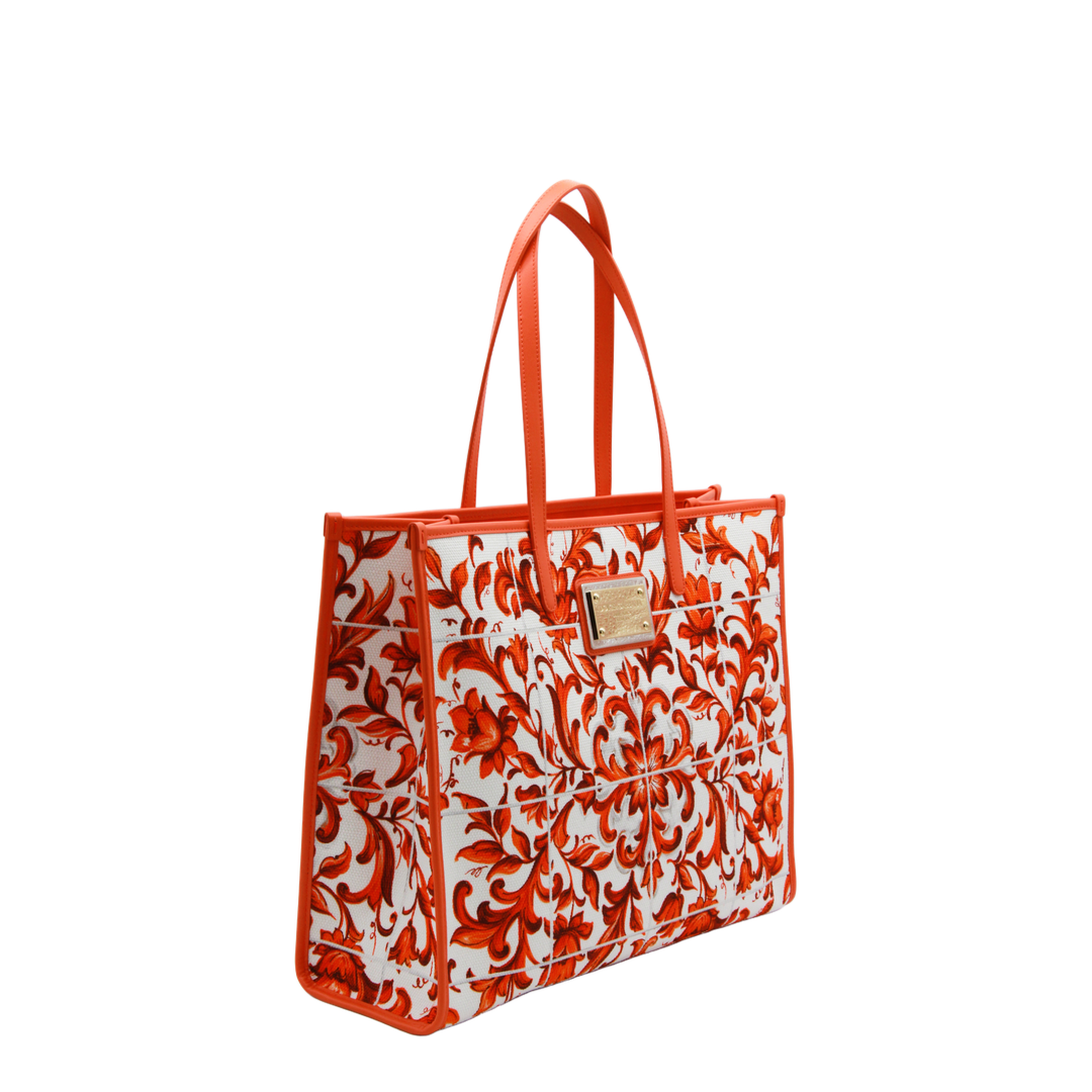 Maiolica Large Canvas Tote - White/Blue