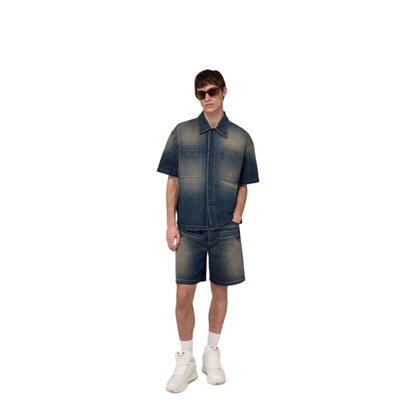 Drawstring Denim Shorts