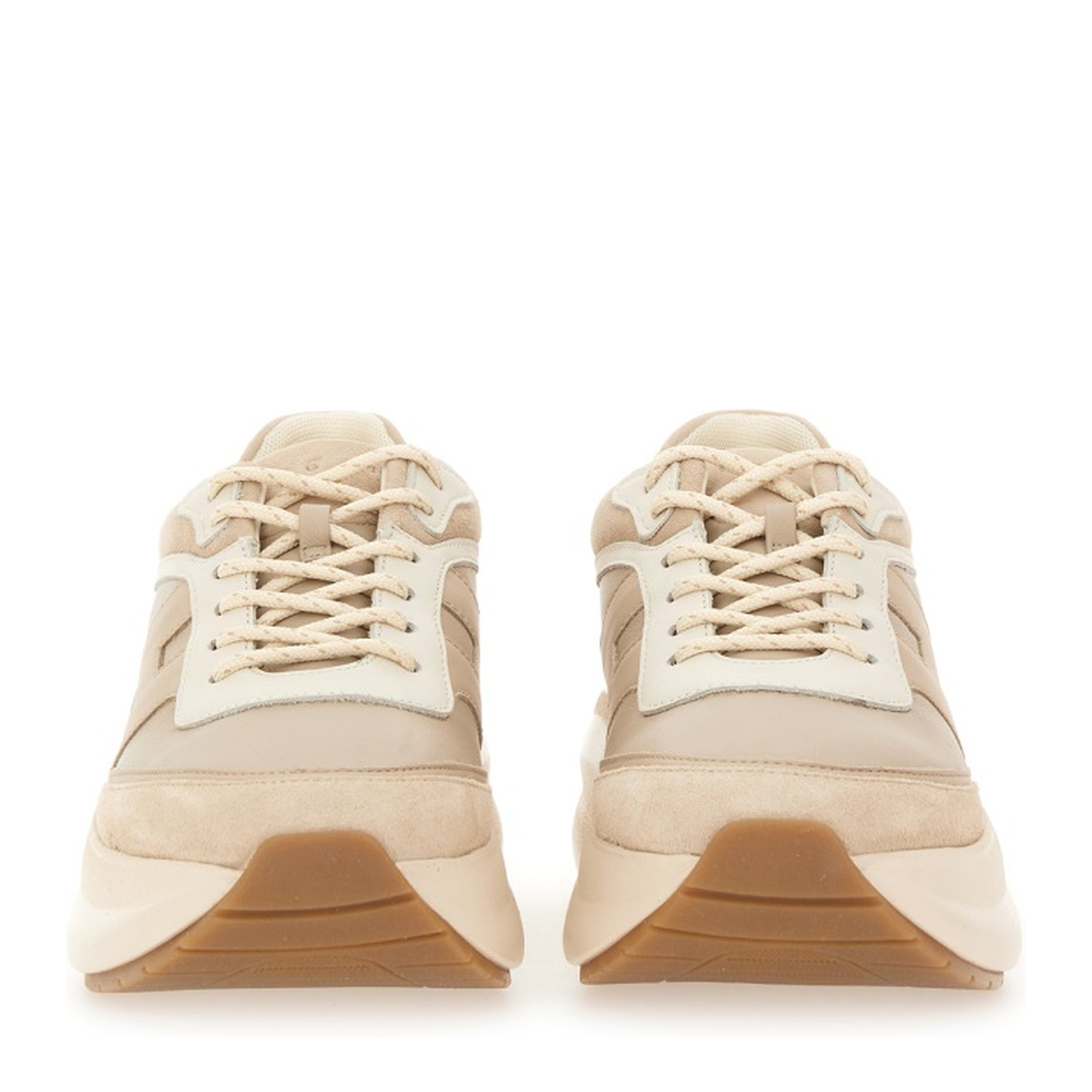 Beige Front Lace-Up Fastening
