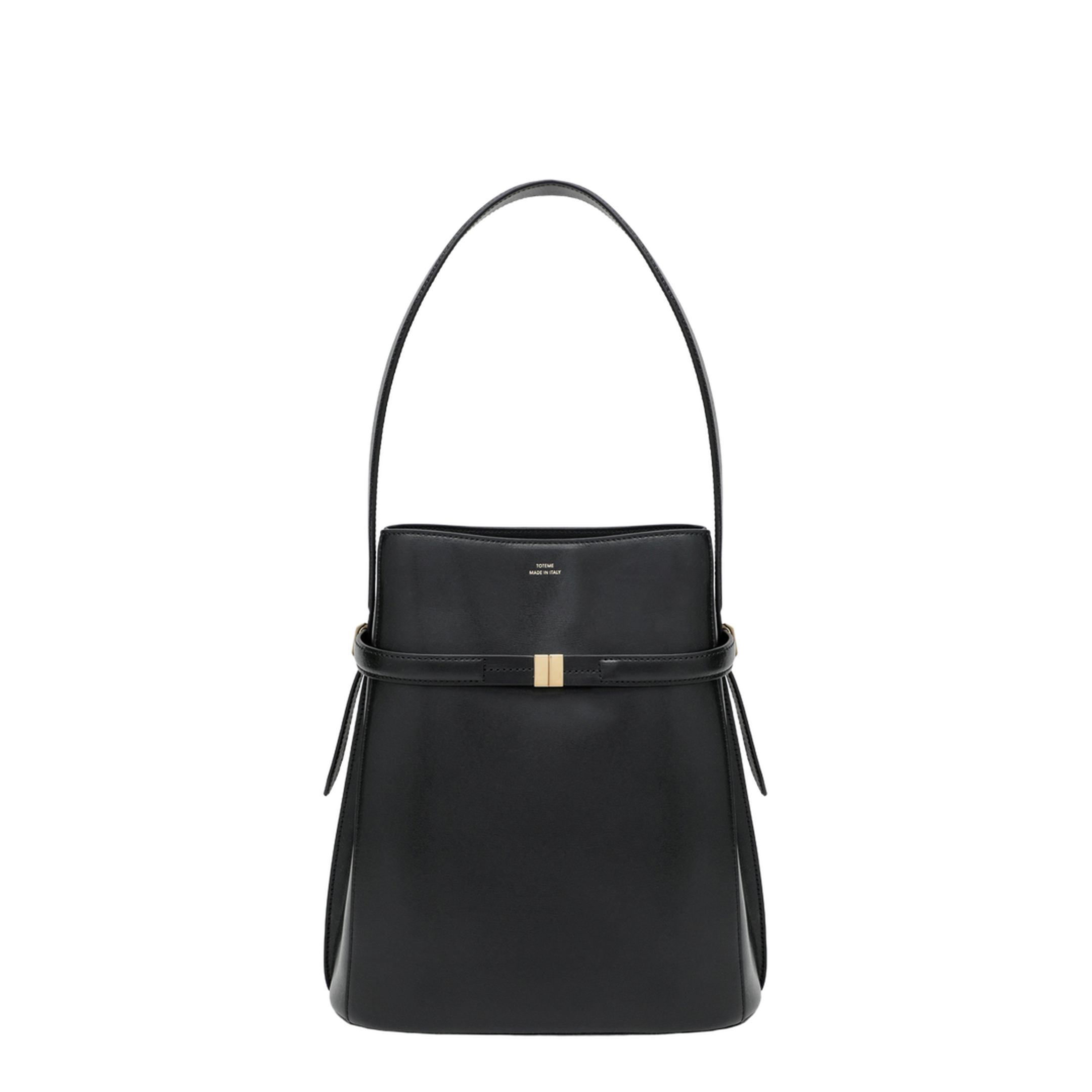 MAYFEYR - Toteme - Black Leather Bucket Bag With Strap - 244-WAL0048LE0025001