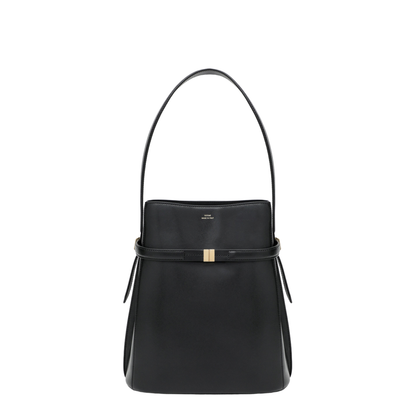 MAYFEYR - Toteme - Black Leather Bucket Bag With Strap - 244-WAL0048LE0025001