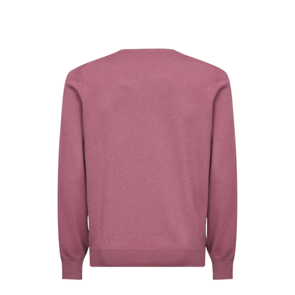 Ribbed Knitted Crewneck Sweater Pink