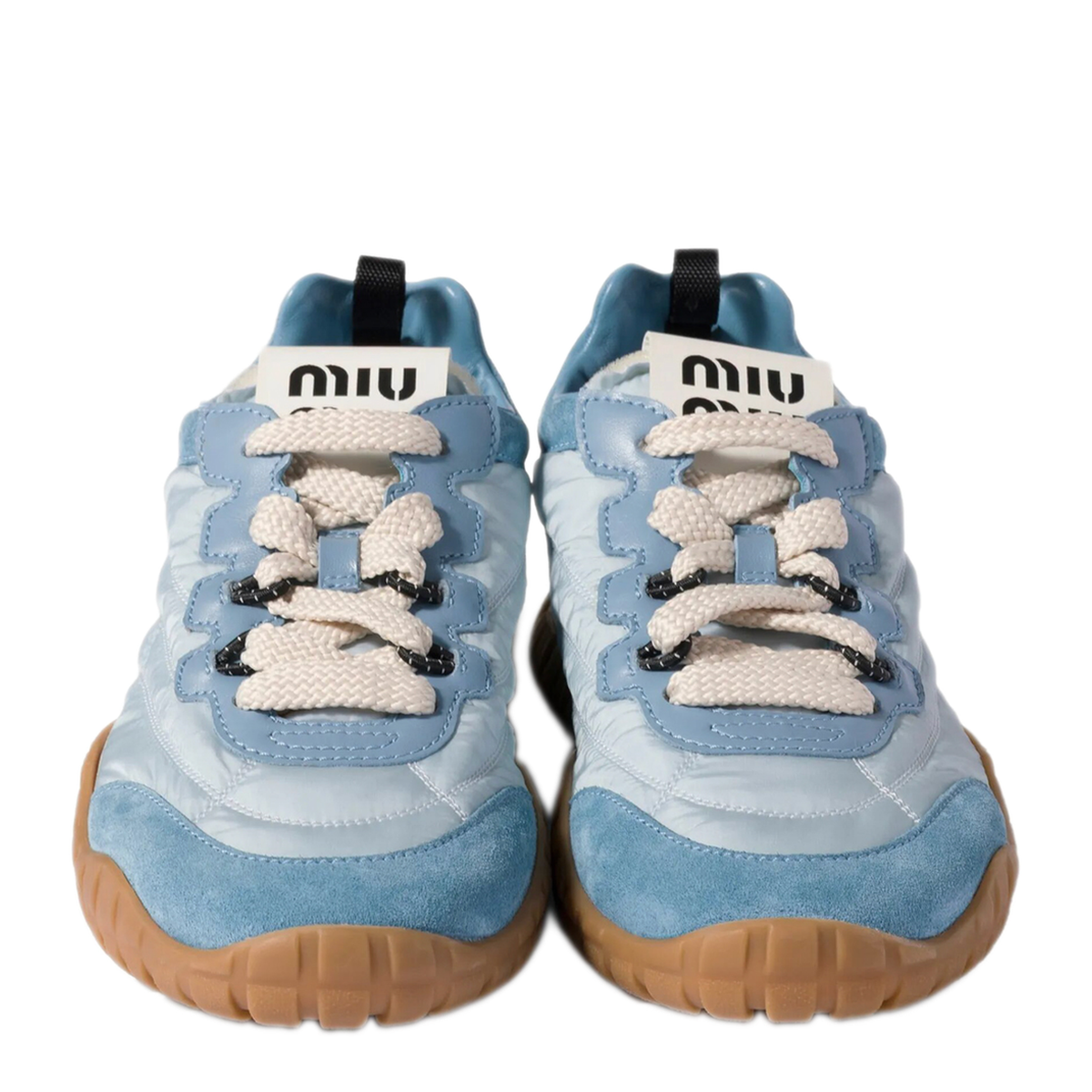 Light Blue Re Nylon And Suede Sneakers