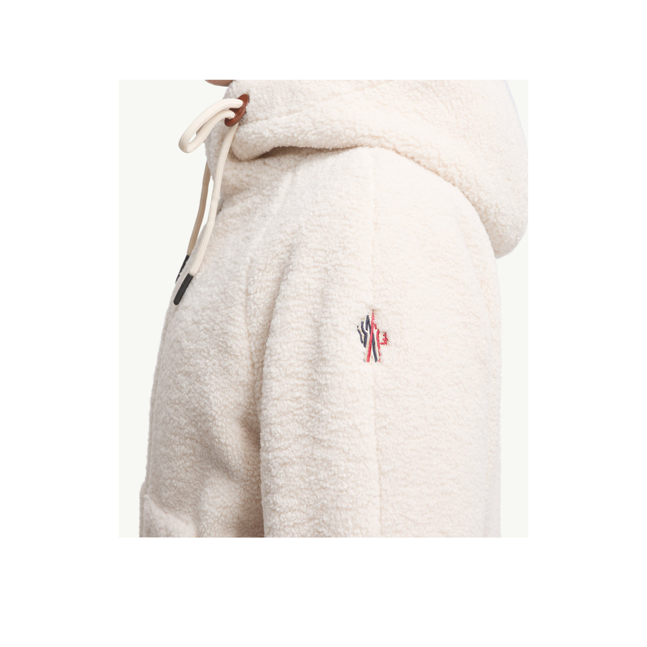 White Yushan Reversible Teddy Short Padded Jacket
