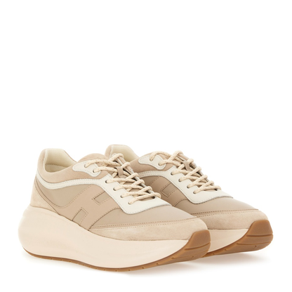 Beige Front Lace-Up Fastening