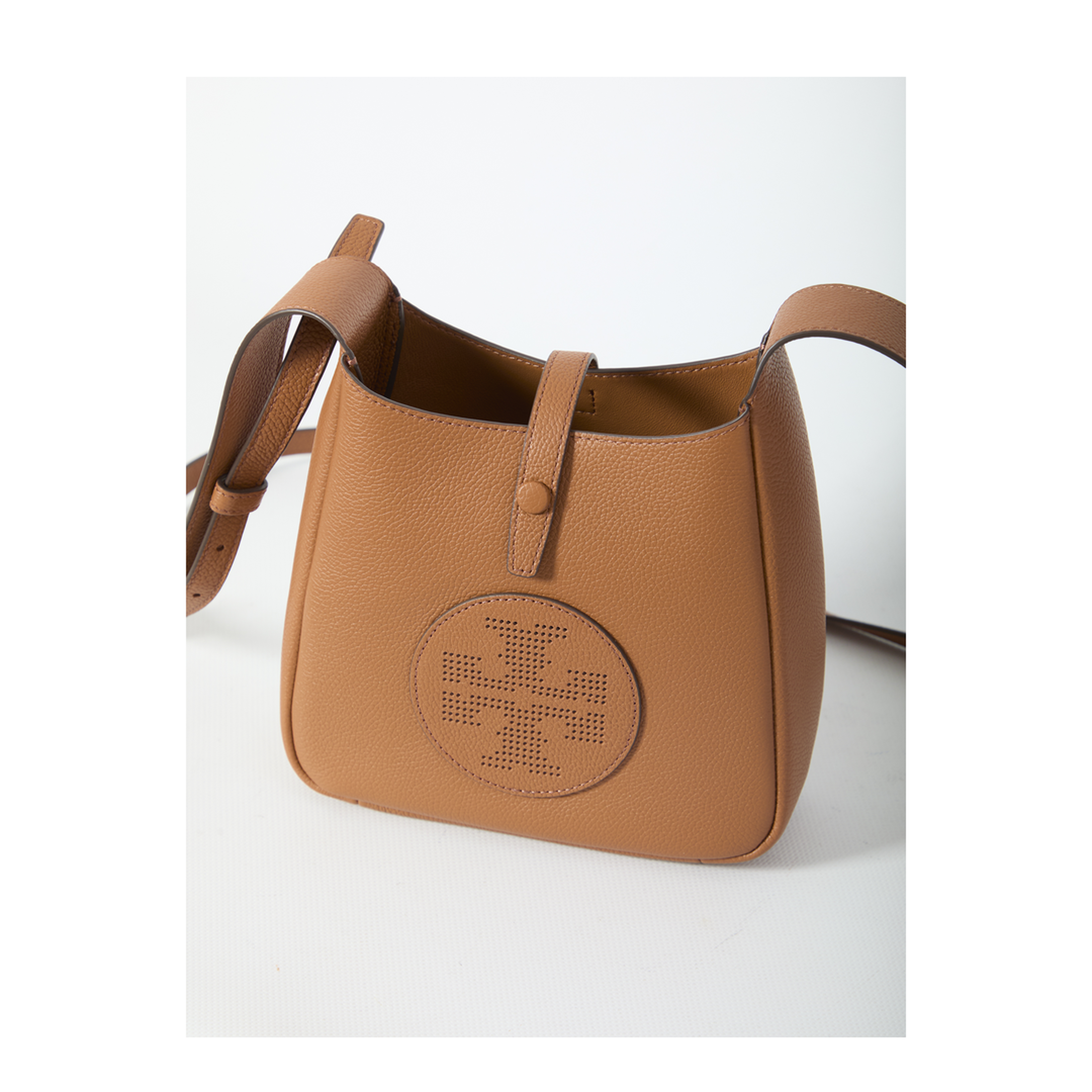 Miller Swing Pebbled Leather Crossbody Bag - Aged Tan