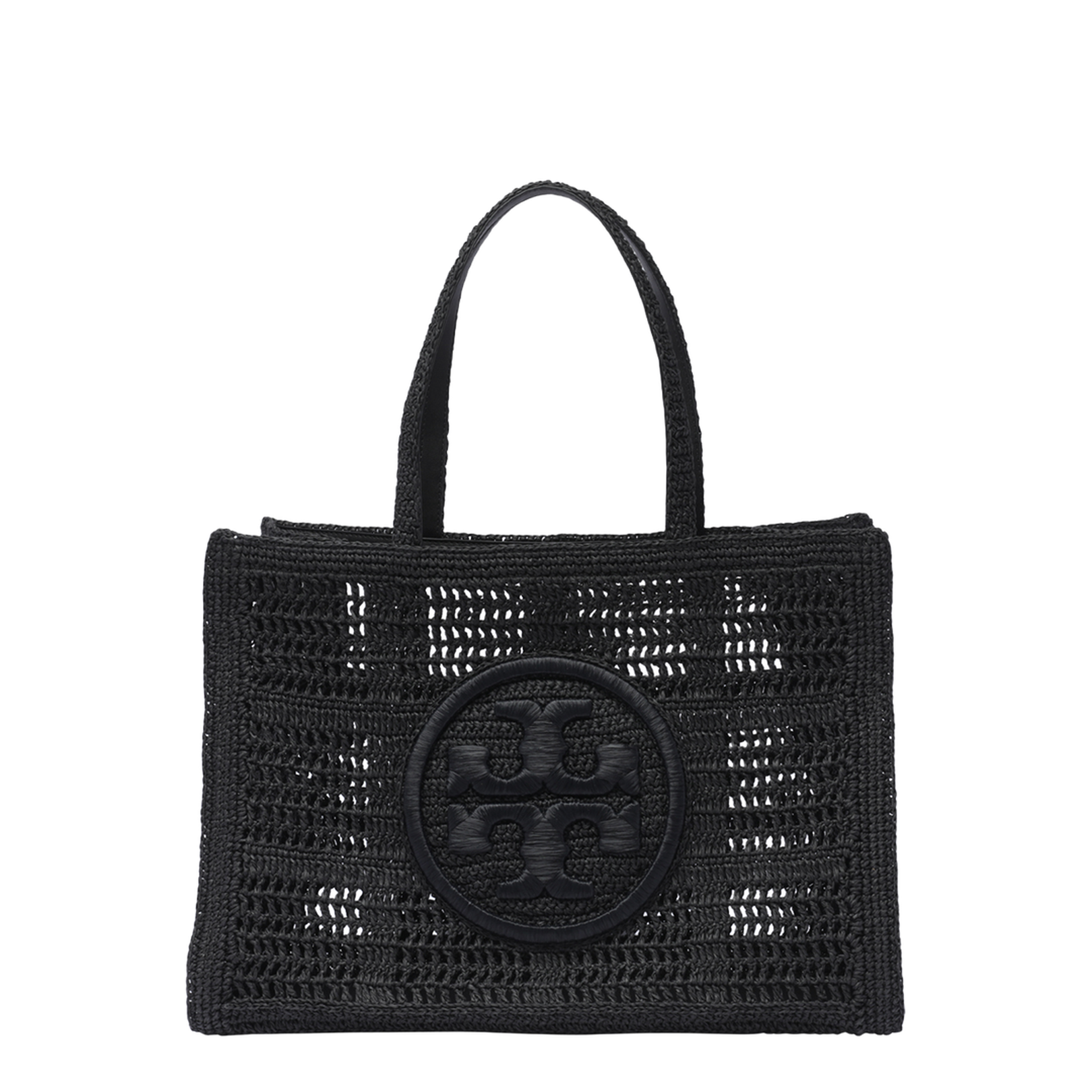 Large Ella Tote in Black Raffia