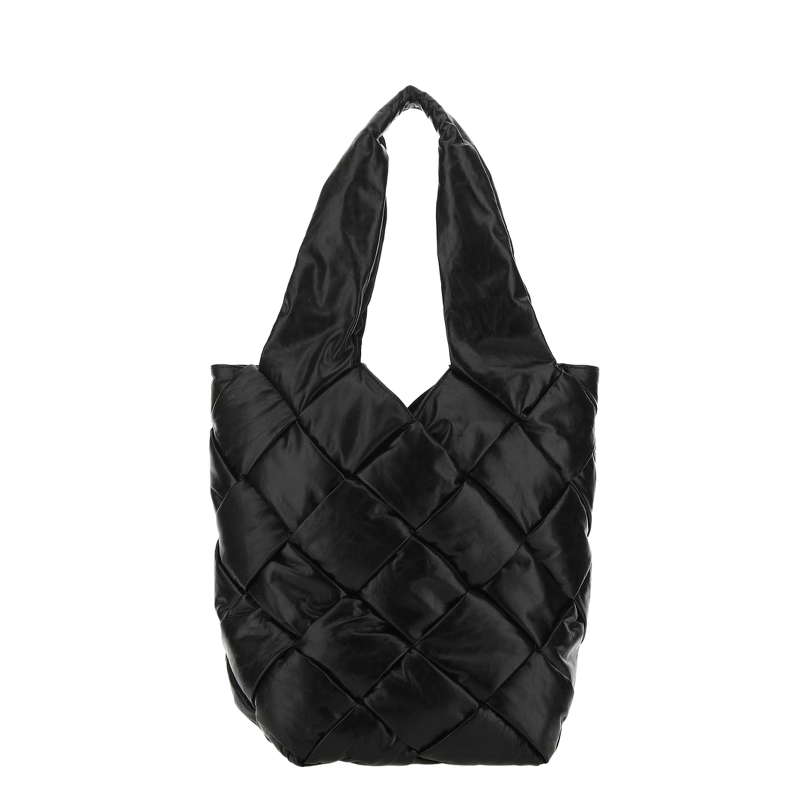 Black Leather Cassette Handbag