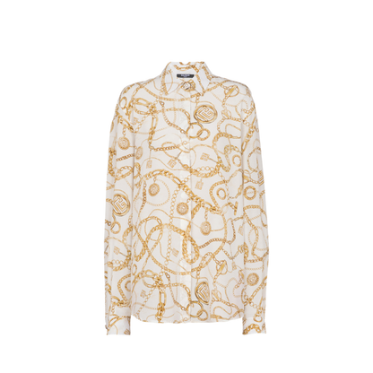 Printed Silk Shirt with Chains Pattern