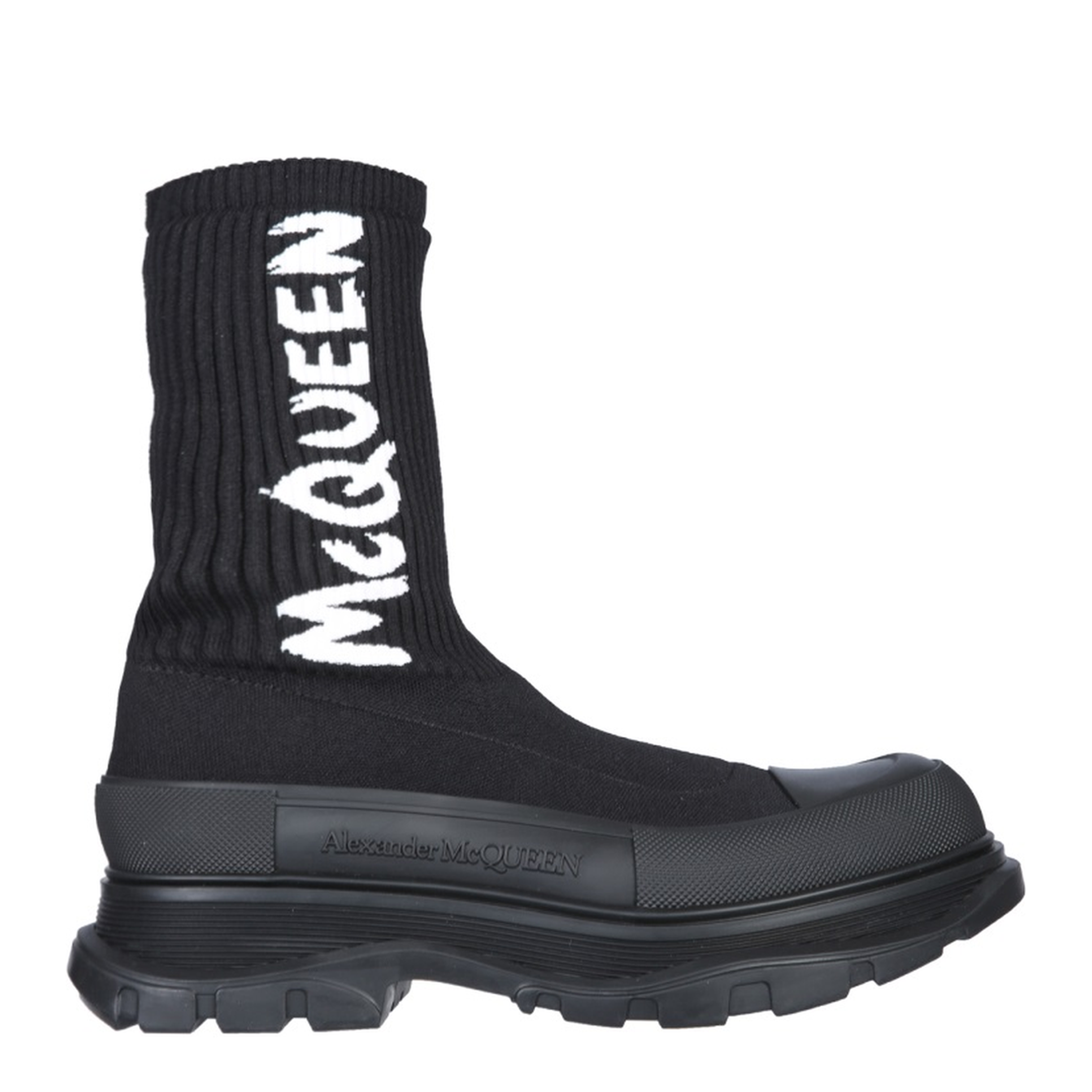 Alexander McQueen Men\'s Graffiti Tread Slick Boots 44 Alexander McQueen Tread Slick Boot Graffiti White Multicolor  main image 4