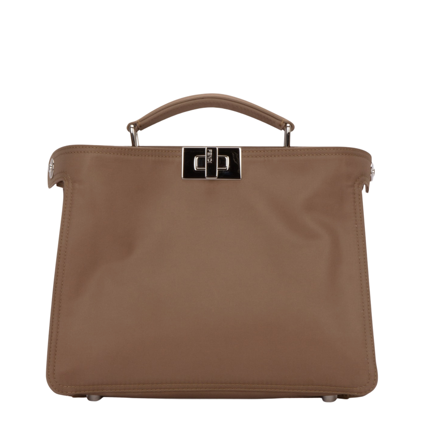 Peekaboo ISeeU Small Leather Top Handle Bags - Tan
