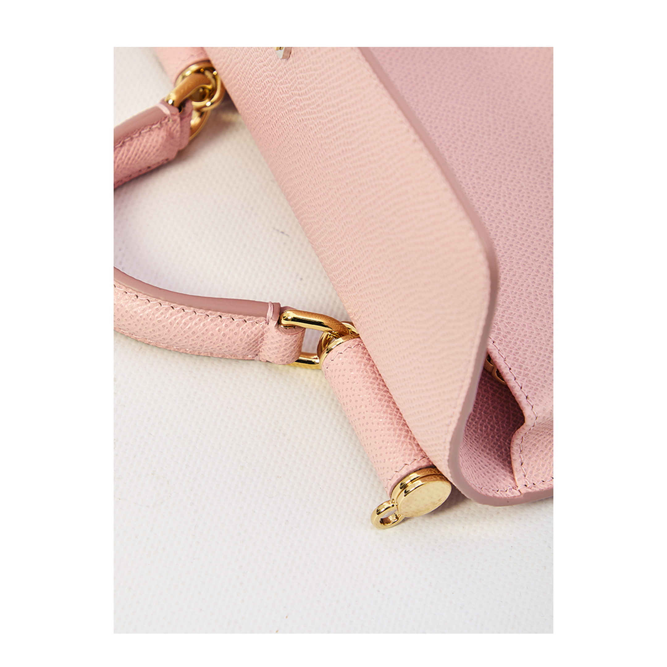 Pink Mini Bag in Dauphine Leather with Logo Tag