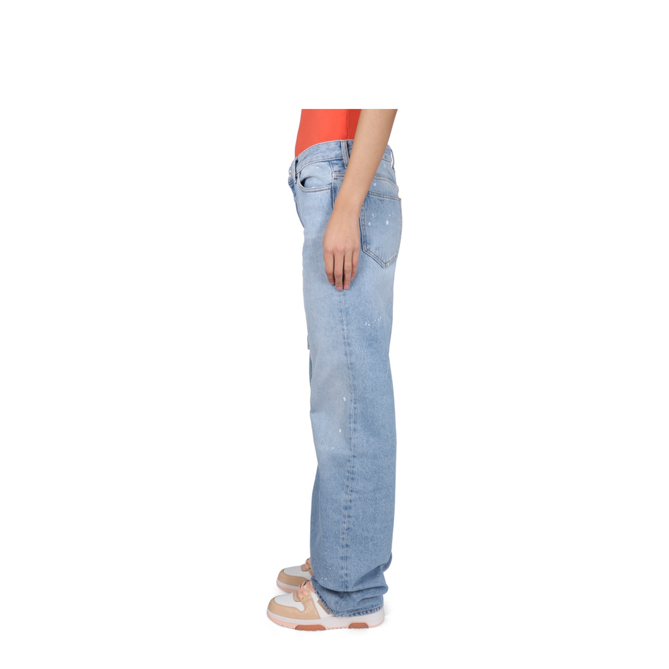 Light Blue Cotton Cargo Jeans