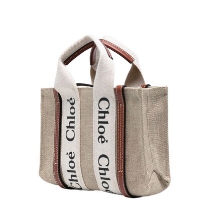 Mini Woody Tote Bag in Linen