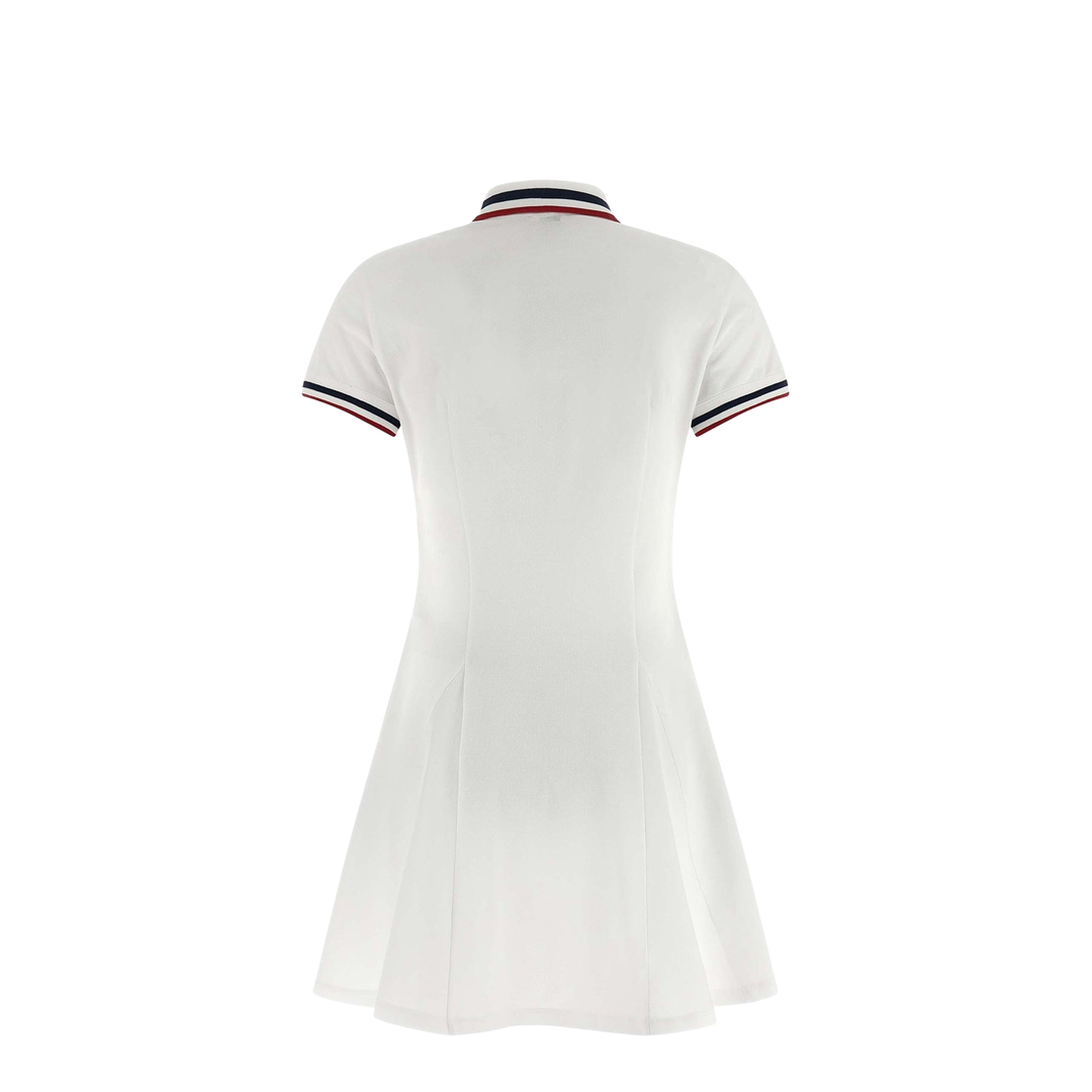 Striped Polo MIni Dress - White