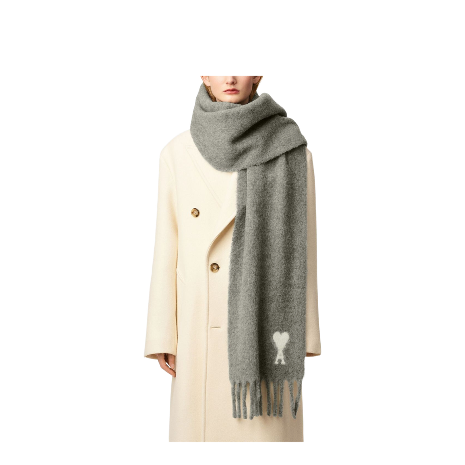 Grey Alpaca Scarf