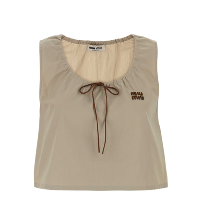 MAYFEYR - Miu Miu - Sand Panama Top - MT2240SOOO12NSF0A08