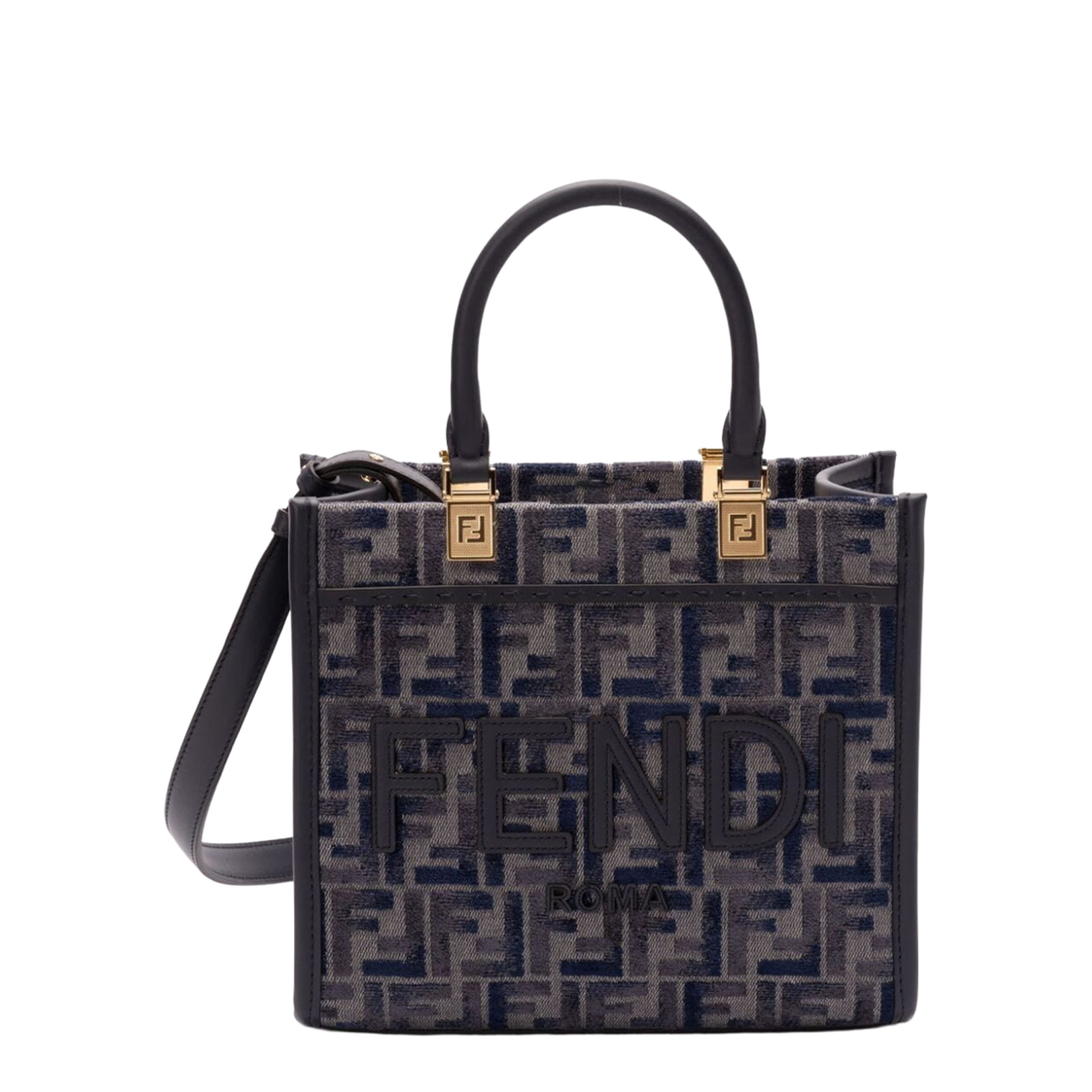 Sunshine Small Canvas Top Handle Bags - Navy Blue