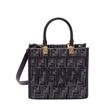 Sunshine Small Canvas Top Handle Bags - Navy Blue