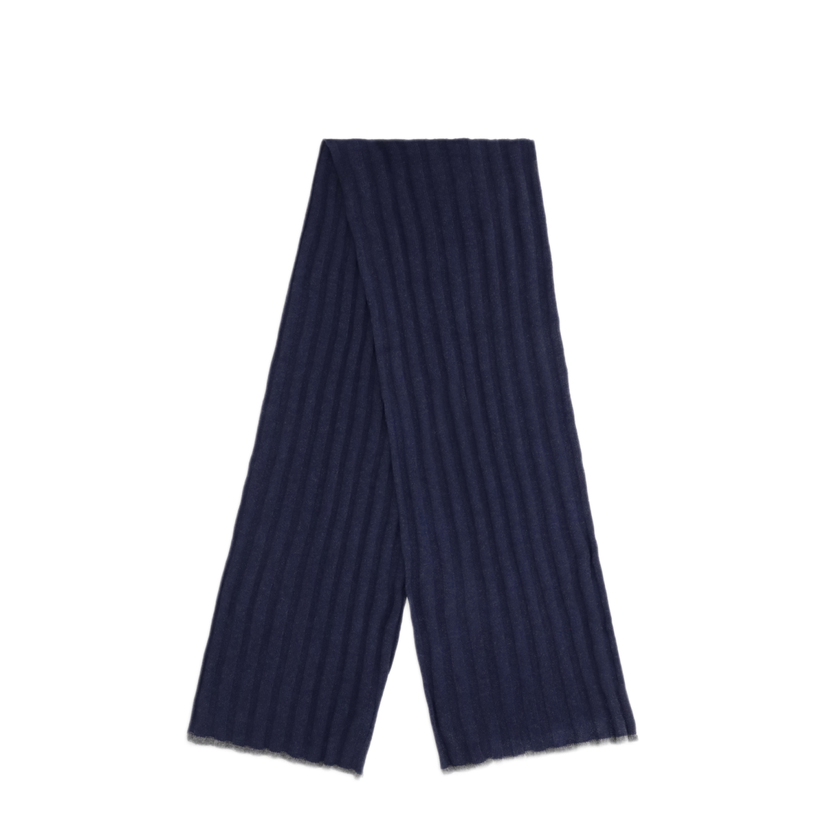 Cashmere Ribbed Scarf - Blue
