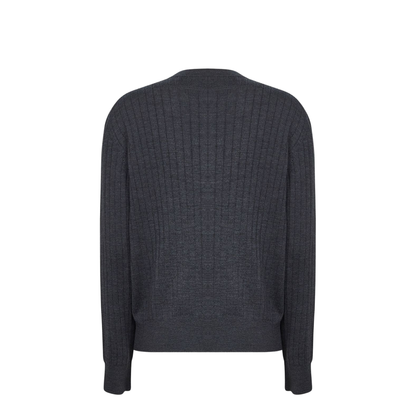 Wool Rib Cardigan in Anthracite