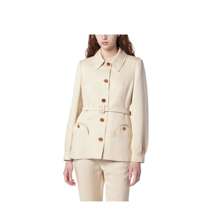 MAYFEYR - Blaze Milano - Paint Jacket With Belt In Champagne - JKGCS02IDONW004