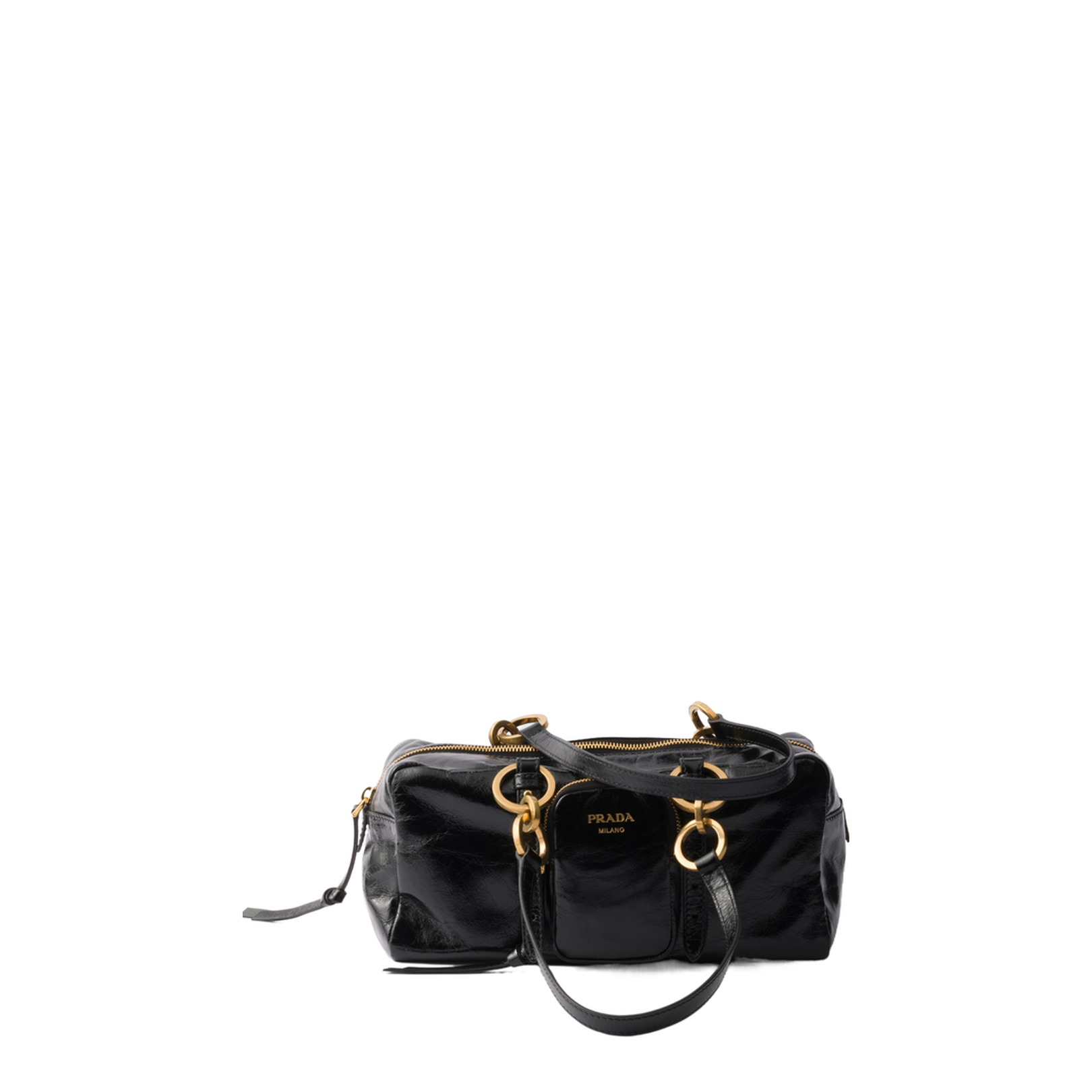 Geometric Soft Leather Top-Handle Handbag