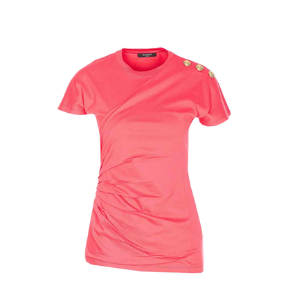 3 Buttons Draped T-Shirt