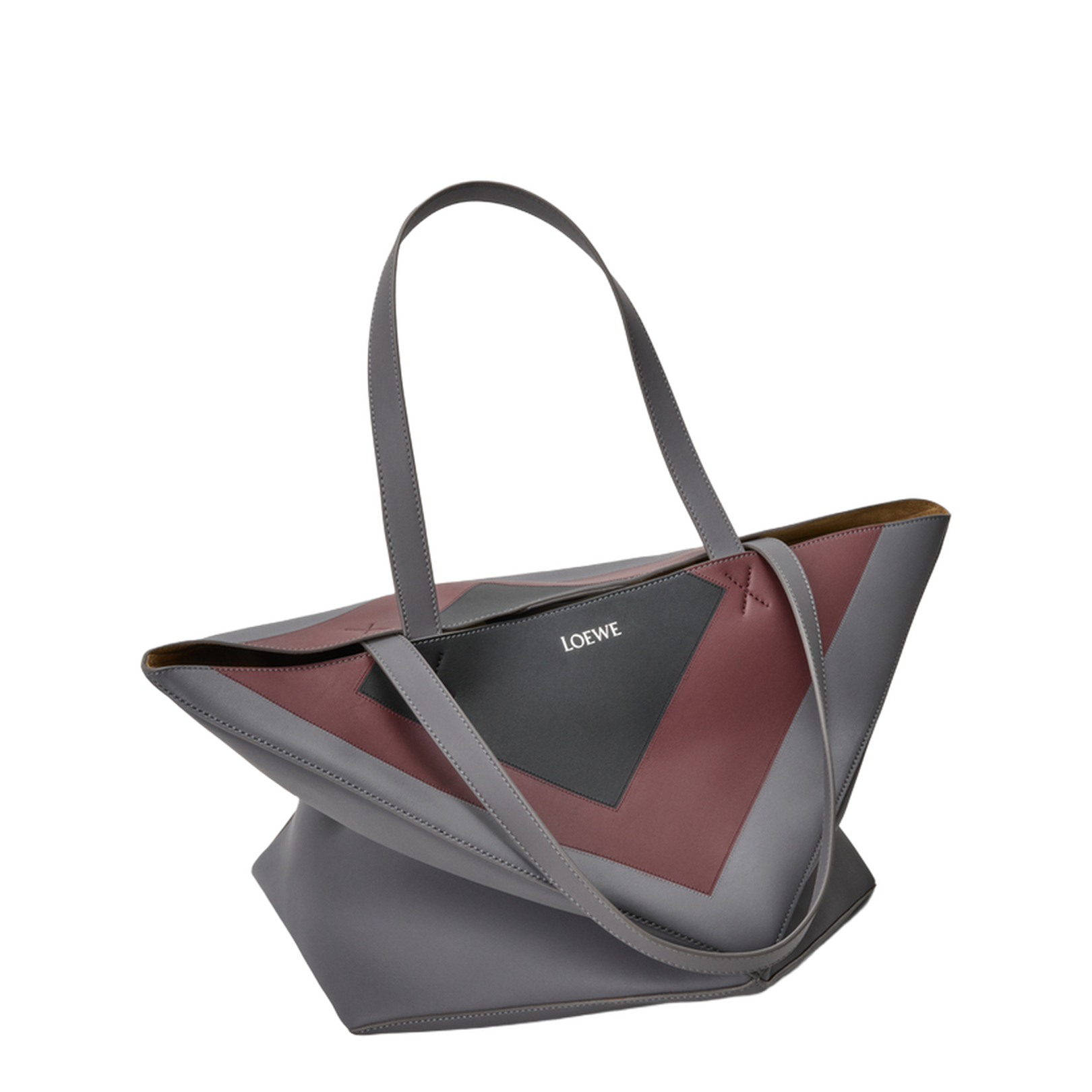 XL Puzzle Fold Tote in Nappa Calfskin Grey