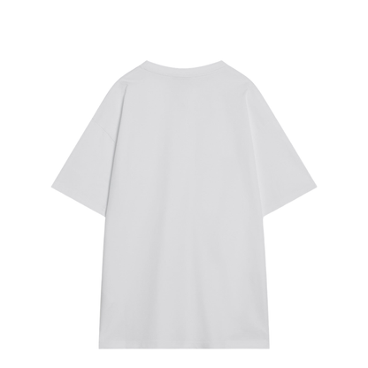 White Cotton T-Shirt with Logo Patch