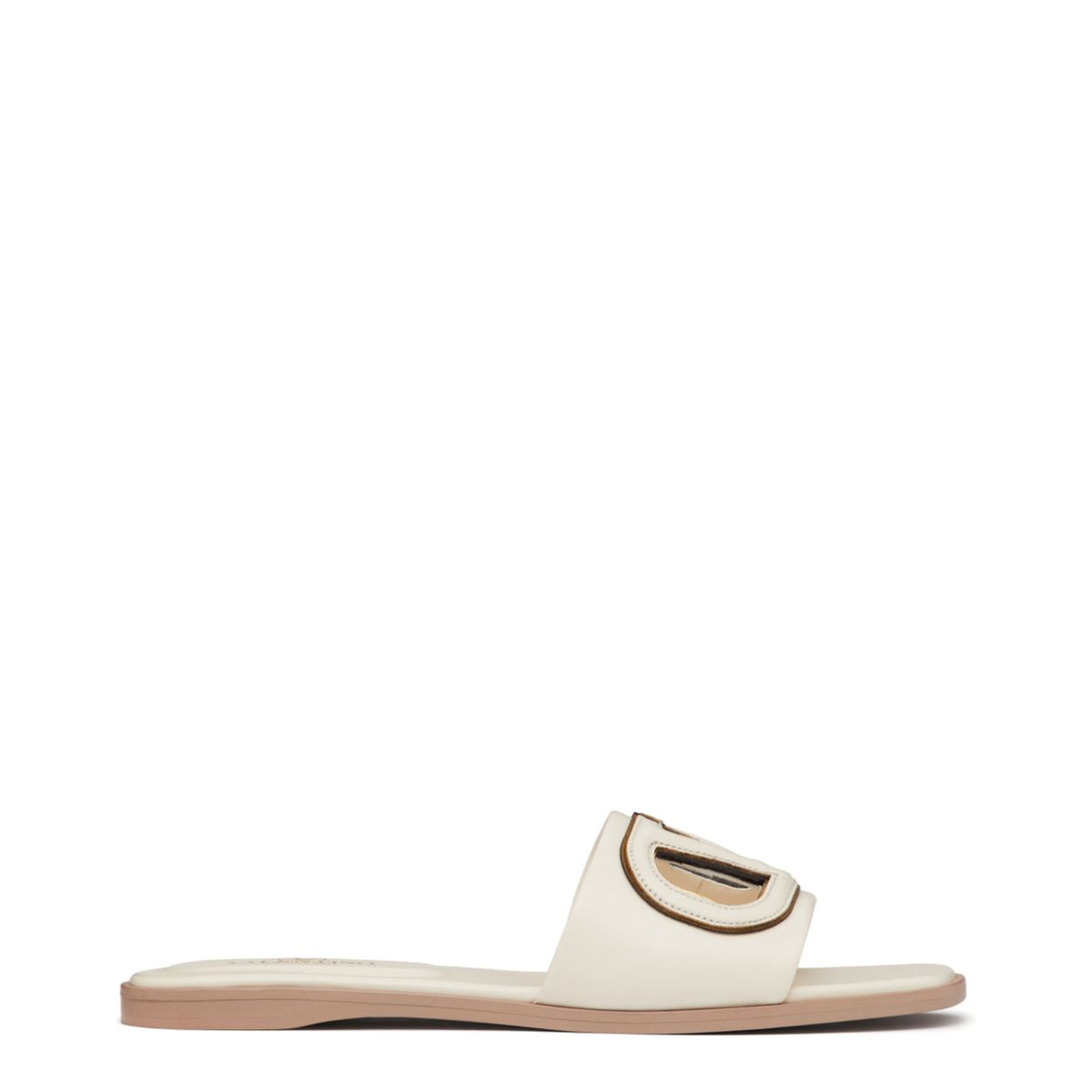 VLogo Cut-Out Leather Sandals