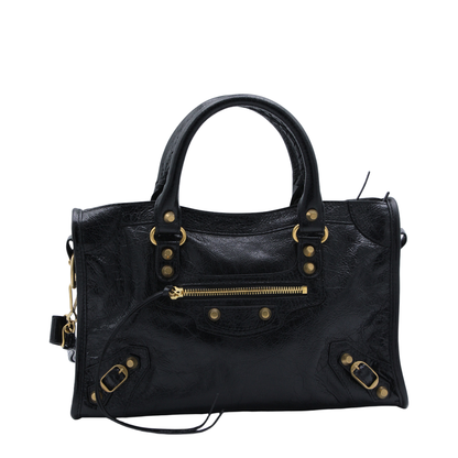 Le City Small Arena Storico Lambskin Shoulder Bag - Black