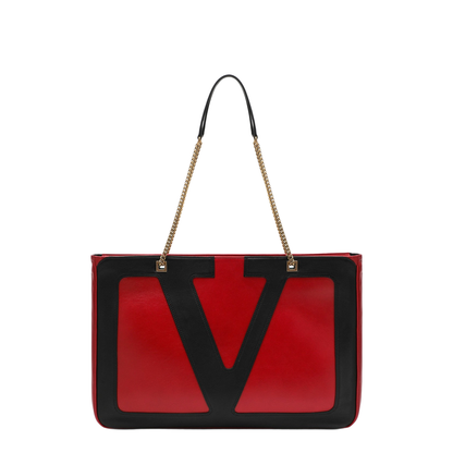 Viva Superstar Large Nappa Leather Tote Bag - Red/Black