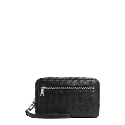 Intrecciato Small Leather Wallet - Black