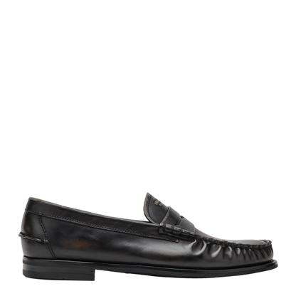 MAYFEYR - Prada - Black Cognac Aged Leather Loafers - 2DB239X0002HIIF0Y71