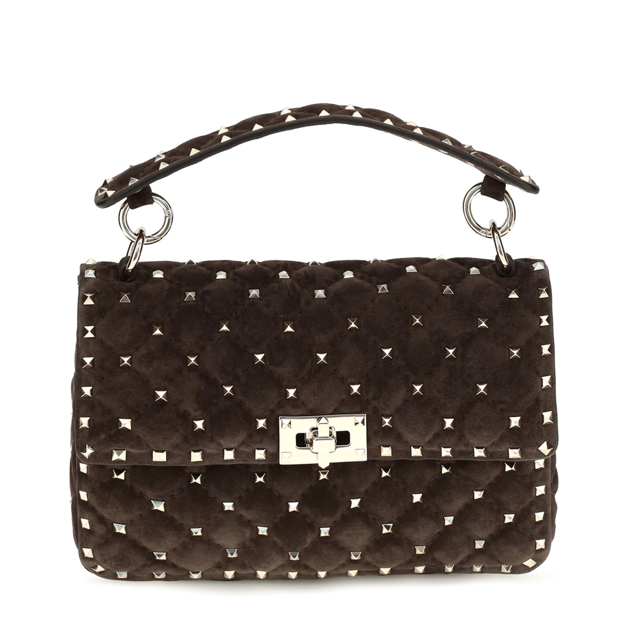 MAYFEYR - Valentino - Medium Rockstud Spike Suede Top Handle Bag - 9W2B0122KQQ
