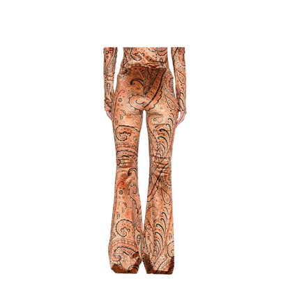 Paisley-Print Flared Viscose Trousers