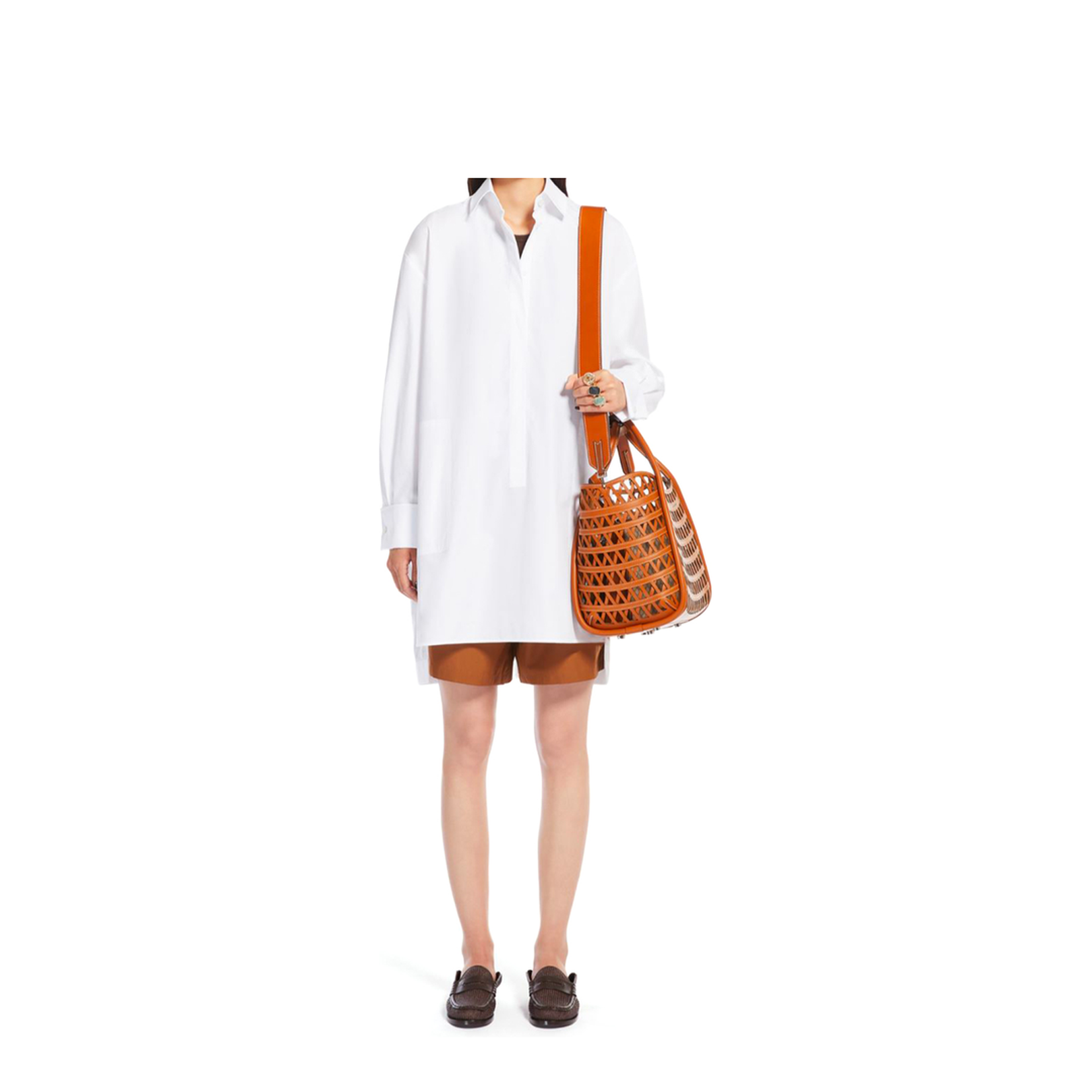 Woven Leather Small Marine Bag
