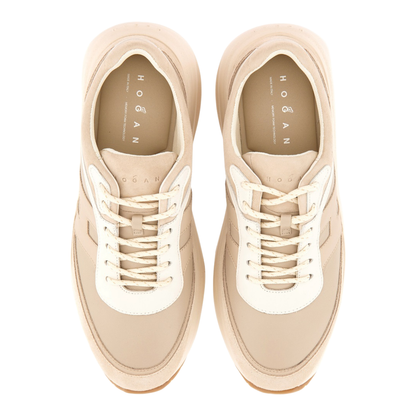 Beige Front Lace-Up Fastening