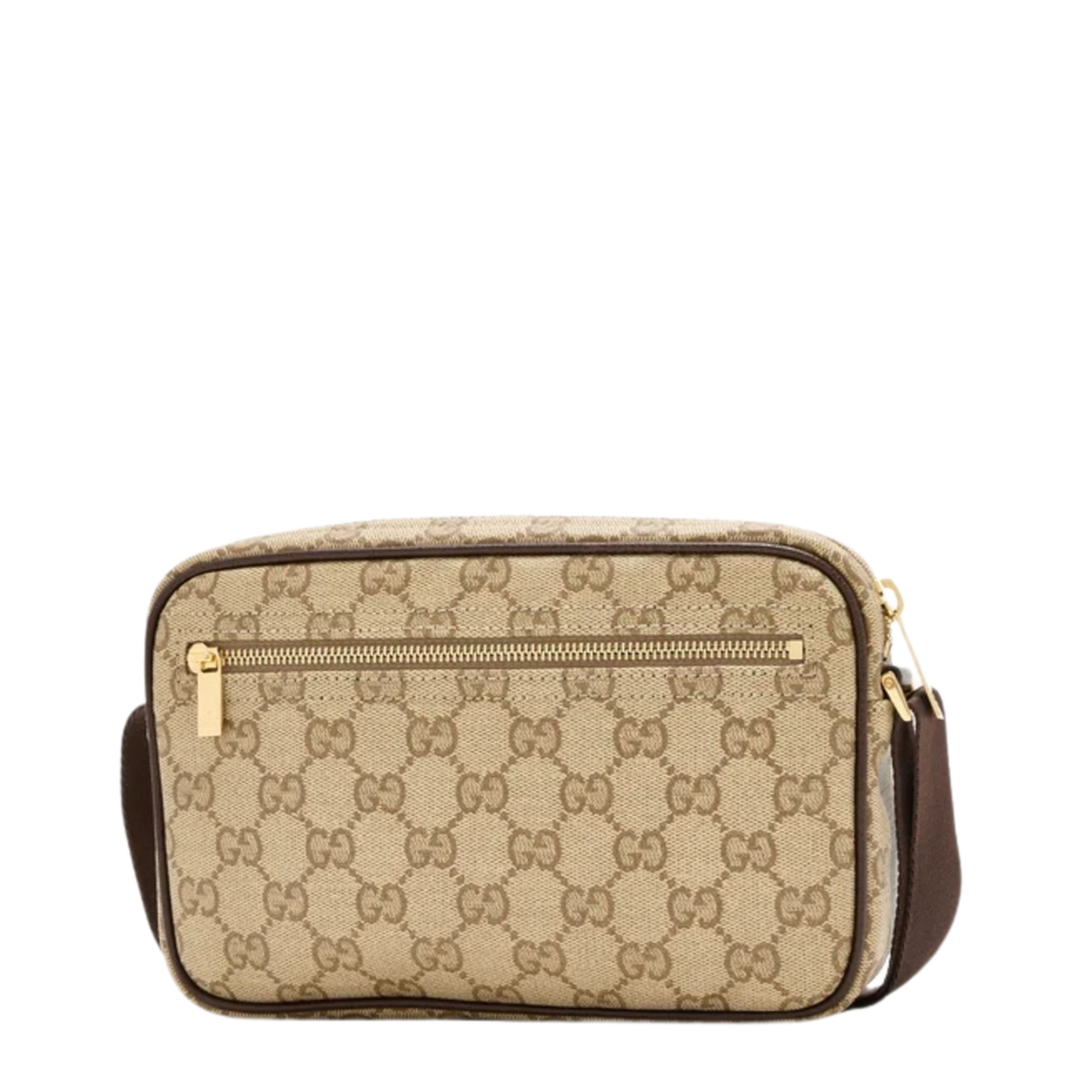GG Supreme Web Compact Canvas Pouch - Beige/Ebony