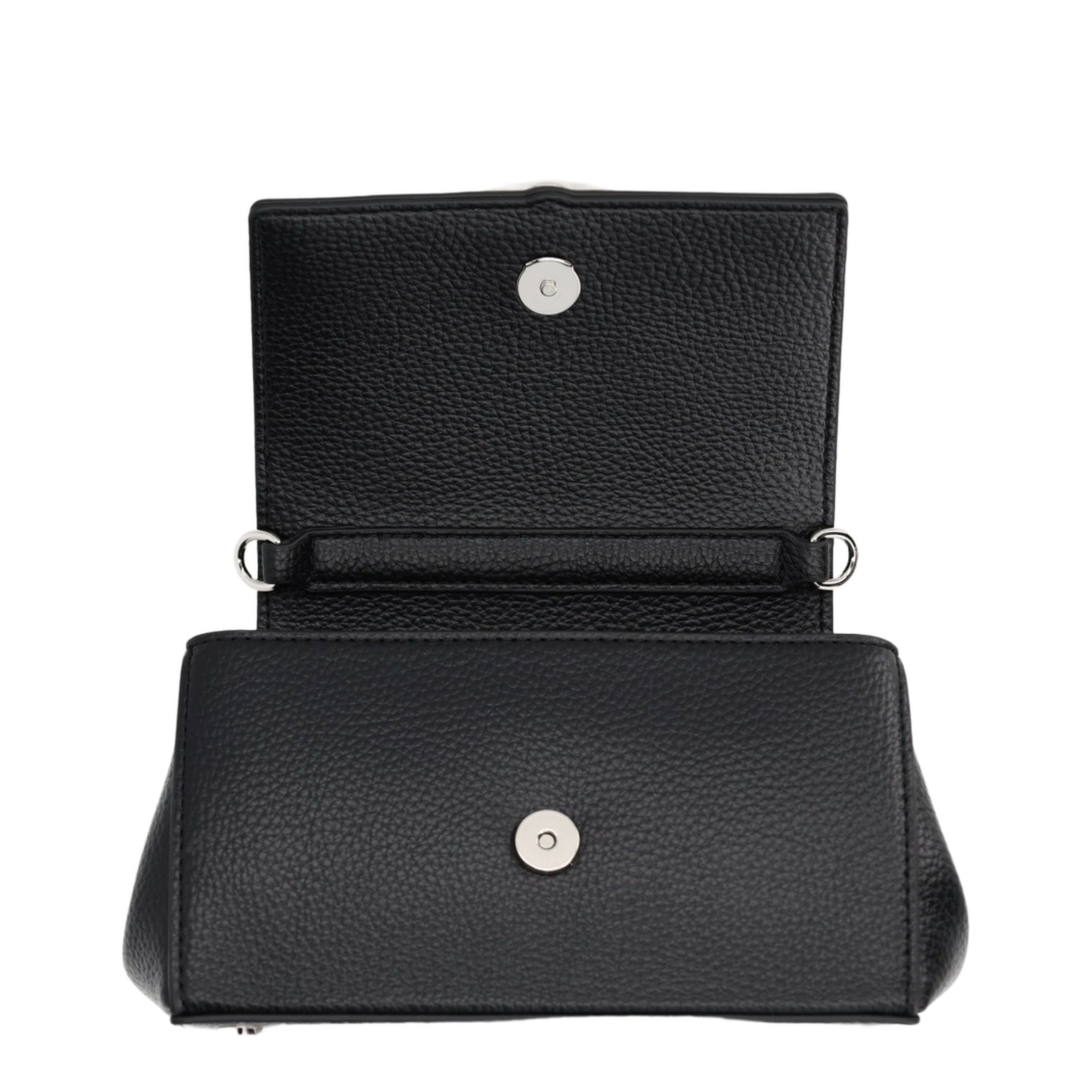 Hazel Polyurethane Shoulder Bag - Black