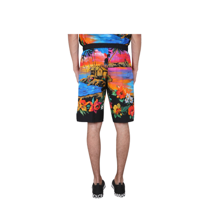 Bermuda Shorts with Sunset Print